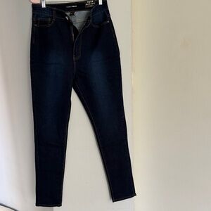 Fashion Nova Dark Blue High-Rise Skinny Jeans